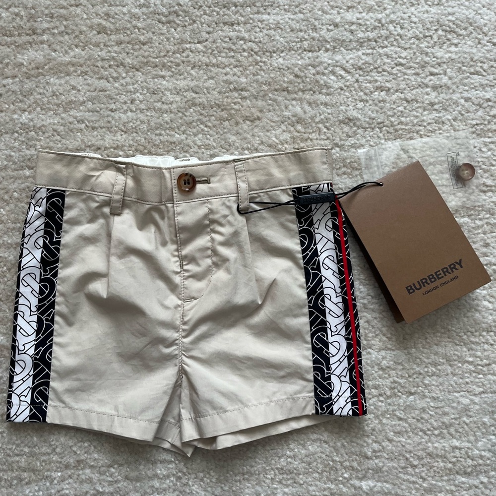 Burberry Monogram-tape Chino Shorts In Neutrals
